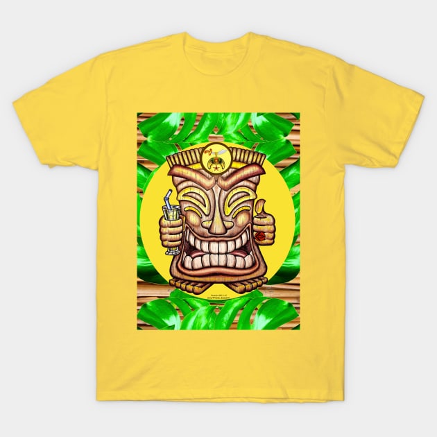 Happy Tiki Shriner T-Shirt by EssexArt_ABC